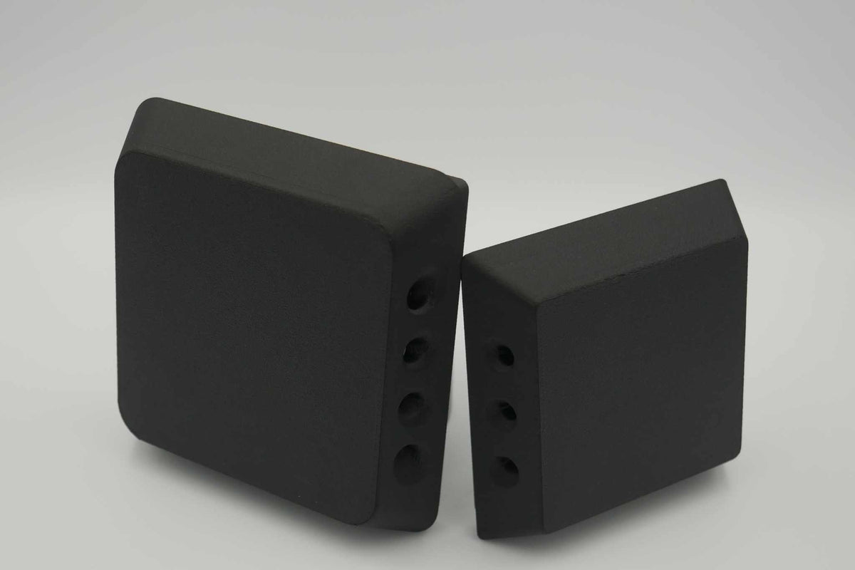 Black compact filtered air vent for vertical rear canopy mounting with multiple side openings