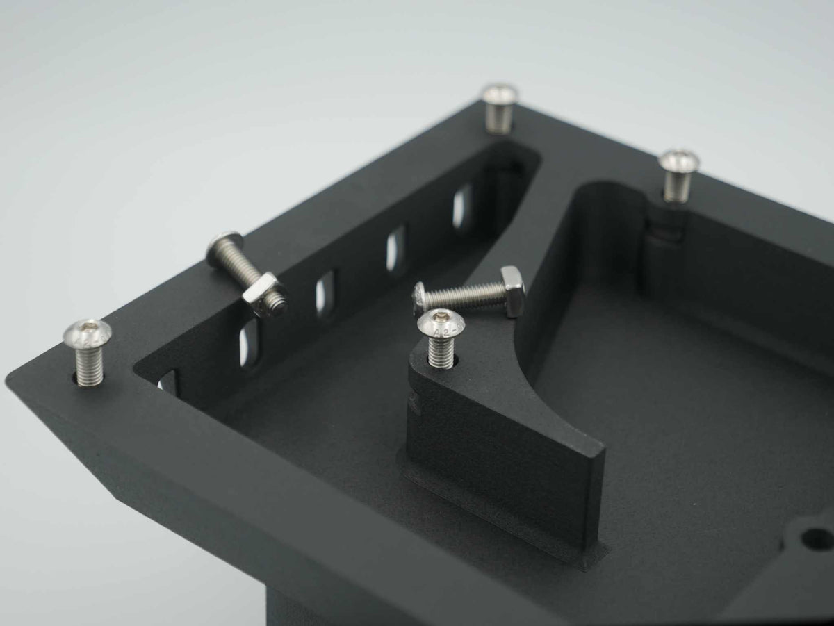 Inside of the Crossflow vent showing the stainless steel M5 square nuts and bolts used for mounting