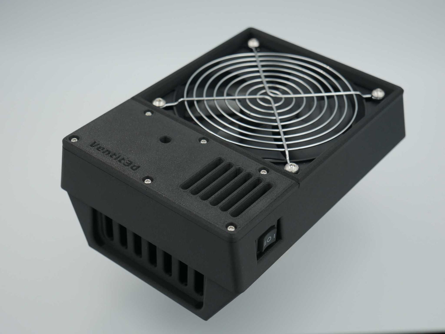 Single 120mm 12volt canopy air vent with built-in 3-way switch and sleek design for filtered ventilation