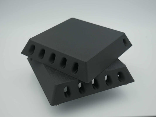 Directional filtered air vent pair for ute canopies with improved intake holes and UV resistant materials
