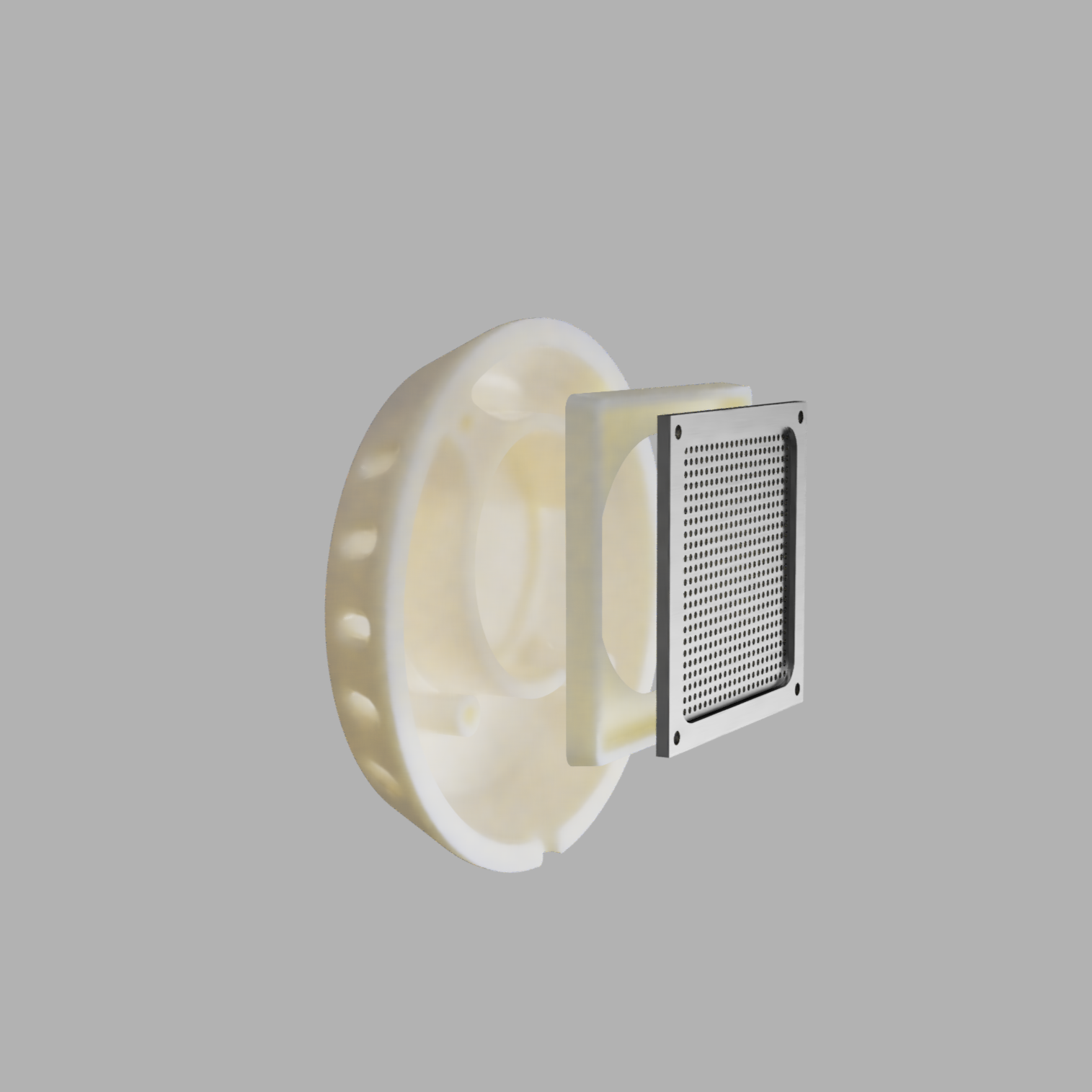 Circular canopy vent made from lightweight, UV-resistant ASA-Carbon Fiber or ABS-Glass Fiber with screen and filter components for Ute canopies